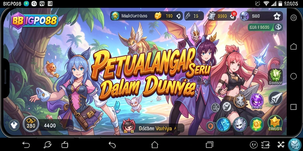 Tampilan gameplay seru dalam <strong>BIGPO88</strong> menampilkan aksi karakter anime.