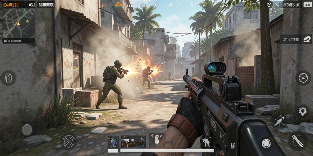 Screenshot gameplay KAMARTOTO menampilkan aksi seru dalam FPS.