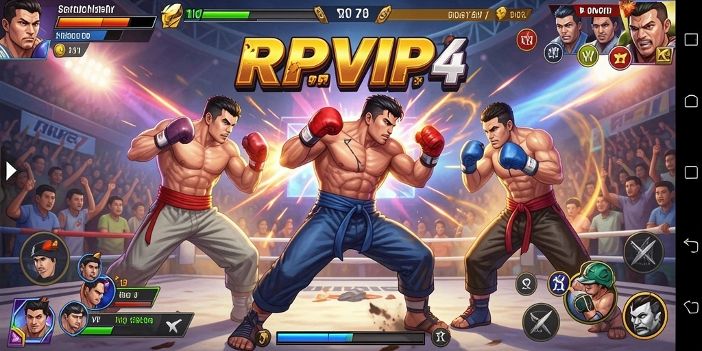 Screenshot gameplay pertarungan di RPVIP4 yang mengasyikkan.